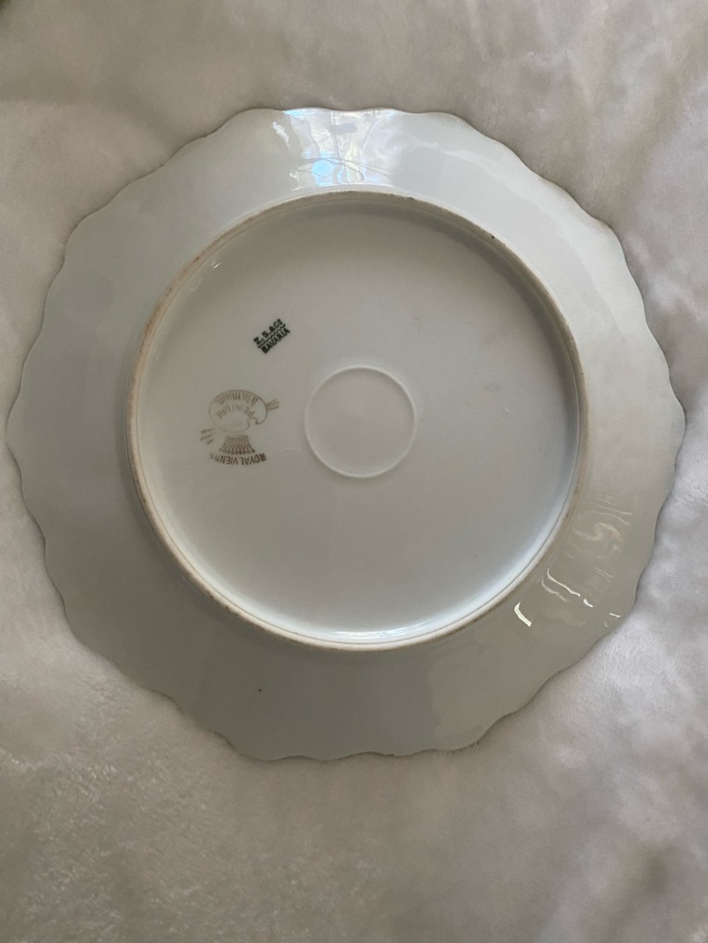Z.S. & CO. Zeh, Scherzer Bavaria. Vintage Porcelana plate featuring bn Pink rose - Picture 3 of 4